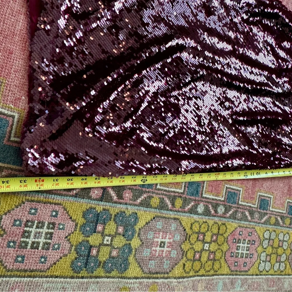 VINCE WOMENS A-LINE SEQUIN EMBELLISHED MID SKIRT SIZE LG IN GARNET - Picture 5 of 9